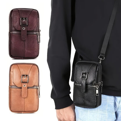 Waist Bag – Genuine Leather, Genuine Leather Waist Belt Loop – front view