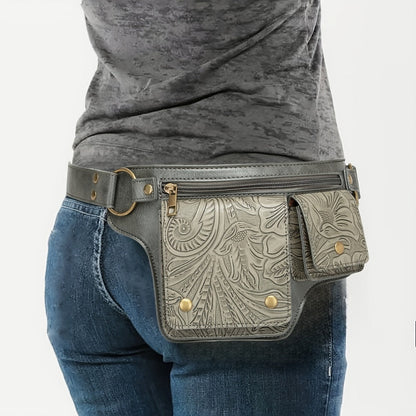 Waist Bag – Multi-Pocket, Cow Print Waist Chest Adjustable – detail view 11