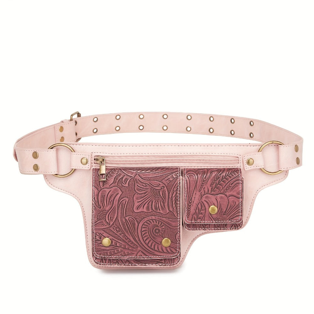 Waist Bag – Multi-Pocket, Cow Print Waist Chest Adjustable – detail view 12