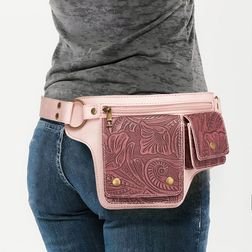 Waist Bag – Multi-Pocket, Cow Print Waist Chest Adjustable – detail view 13