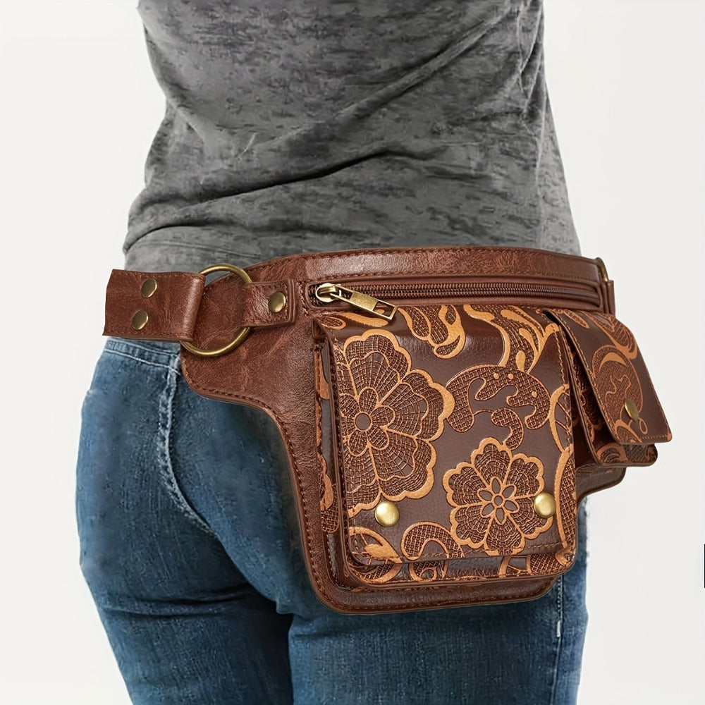 Waist Bag – Multi-Pocket, Cow Print Waist Chest Adjustable – detail view 17