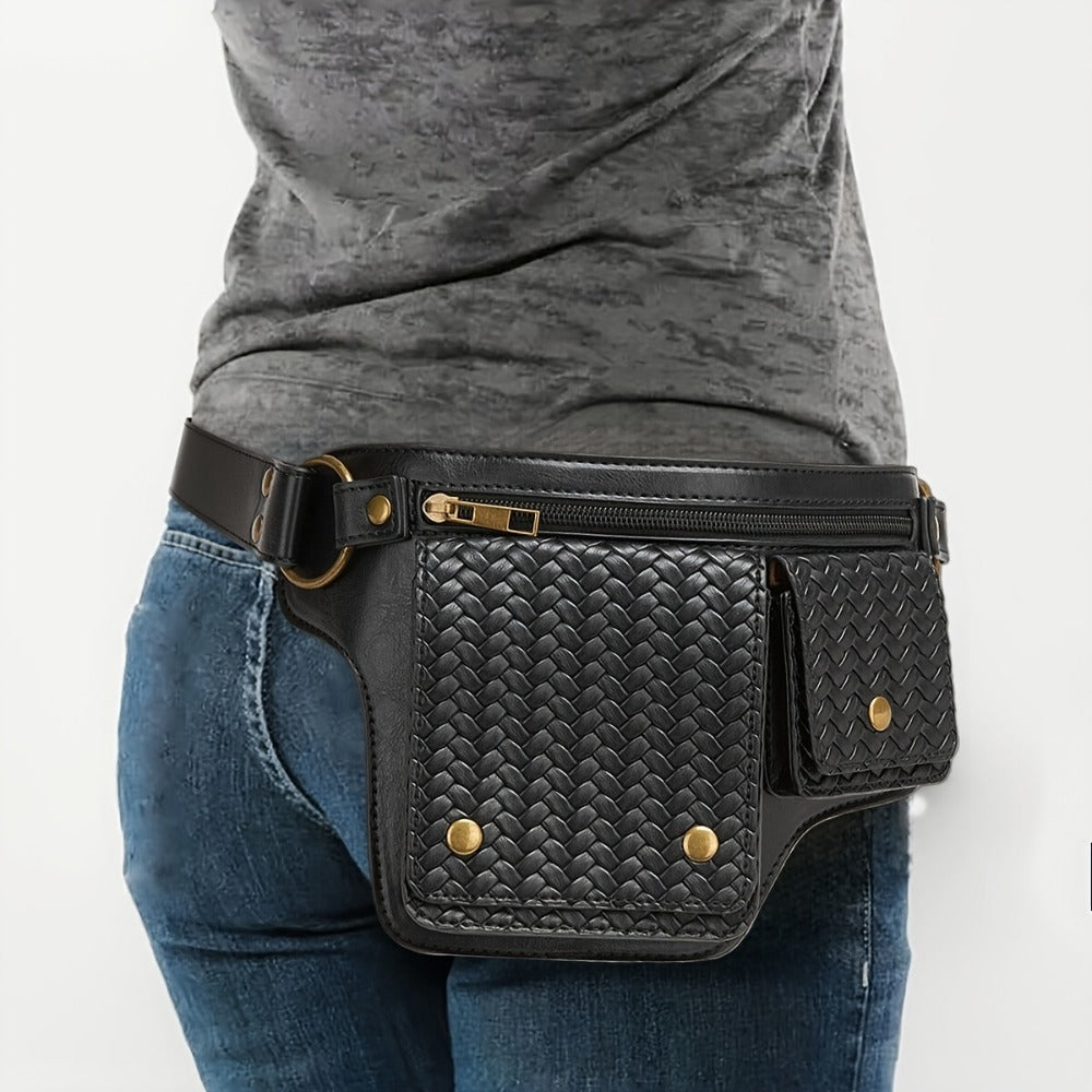 Waist Bag – Multi-Pocket, Cow Print Waist Chest Adjustable – detail view 2