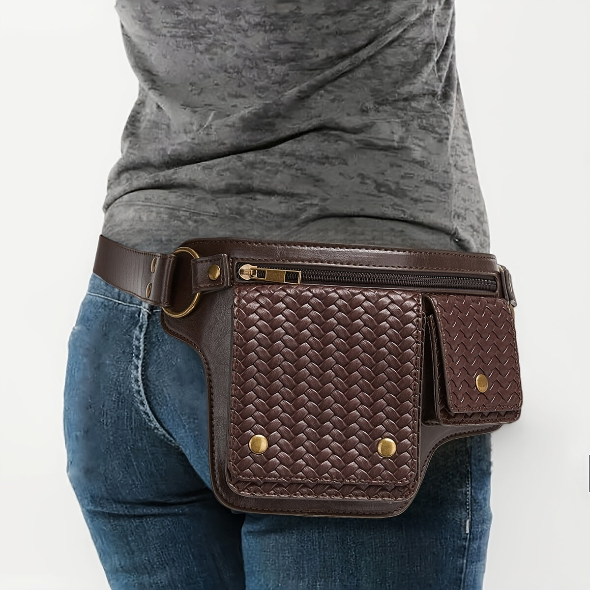 Waist Bag – Multi-Pocket, Cow Print Waist Chest Adjustable – detail view 19