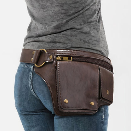 Waist Bag – Multi-Pocket, Leather Waist Metal Buckle Multi – detail view 9