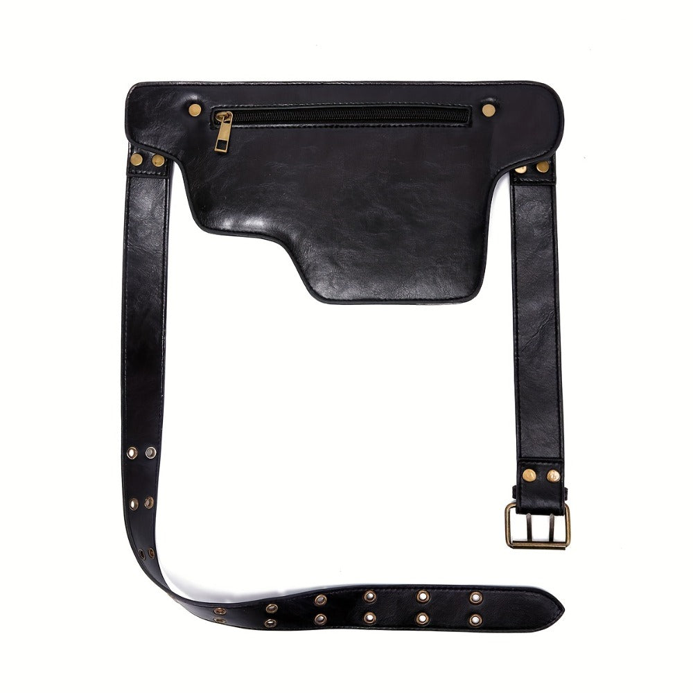 Waist Bag – Multi-Pocket, Leather Waist Metal Buckle Multi – detail view 4