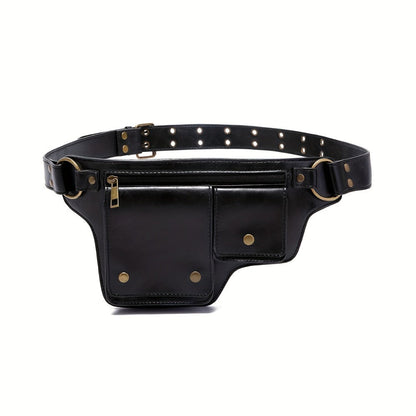 Waist Bag – Multi-Pocket, Leather Waist Metal Buckle Multi – detail view 7