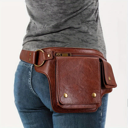 Waist Bag – Multi-Pocket, Leather Waist Metal Buckle Multi – detail view 14