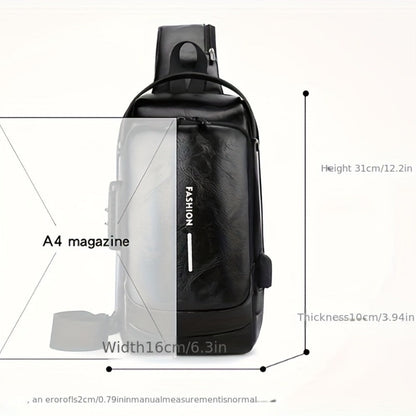 Waist Bag – PU Leather, USB Charging, Large Capacity – detail view 3