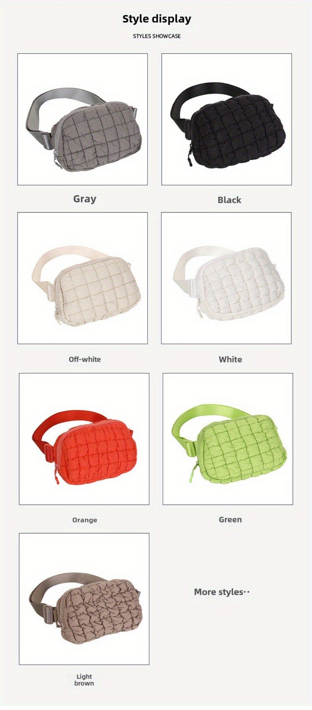 Waist Bag – 7 Colors, Quilted, for Everyday Use – detail view 28