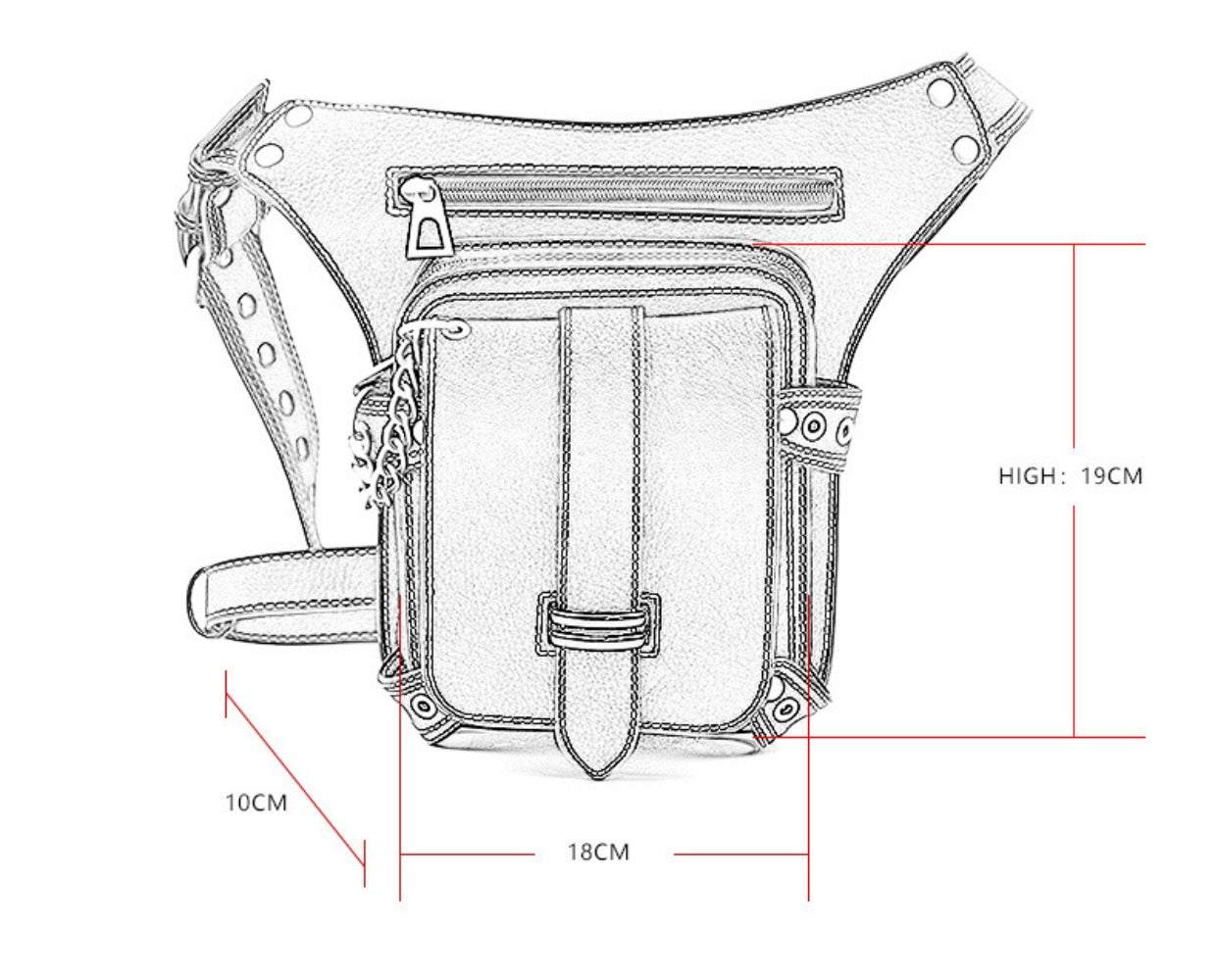 Waist Bag – Steampunk Vintage Waist Outdoor Phone – detail view 10