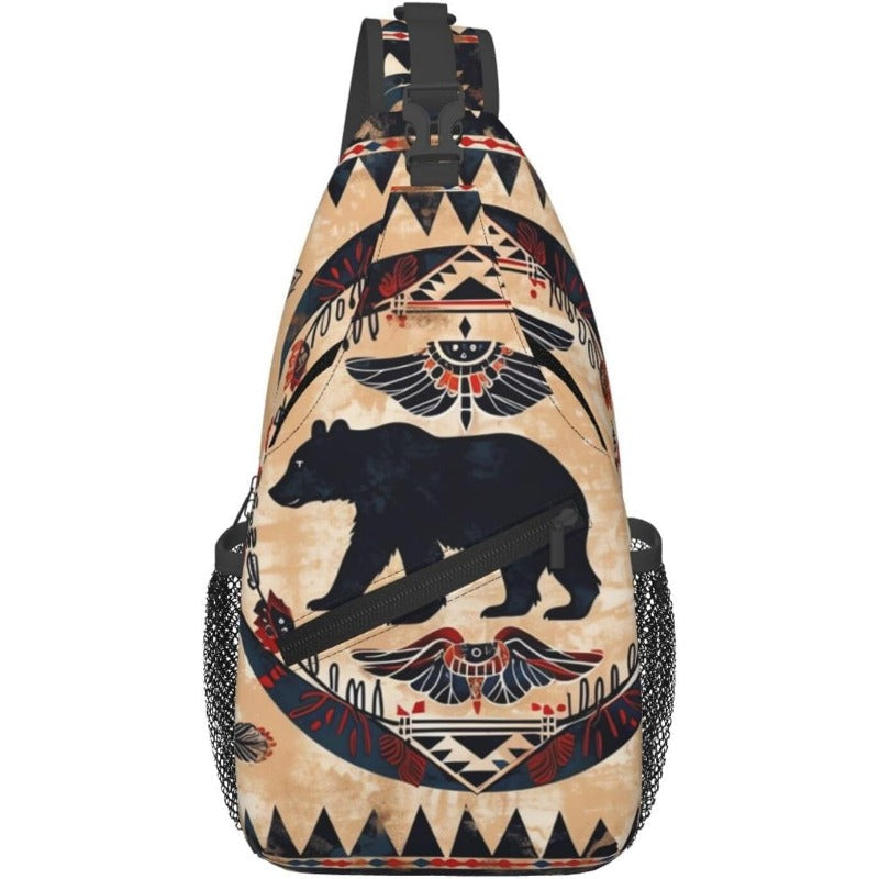Waist Bag – for Travel & Everyday Use, Tribal Print Chest Native American – front view - product view 7