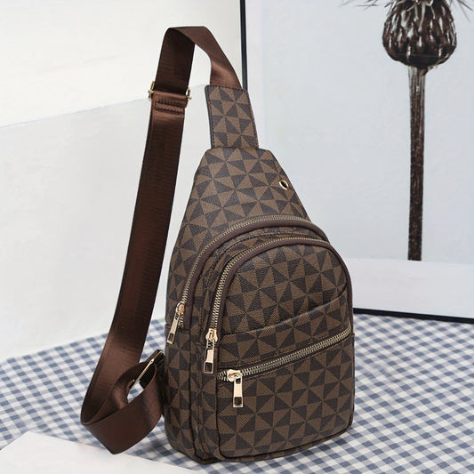 Waist Bag – for Travel, Small Geometric Pattern Waist Chest – front view