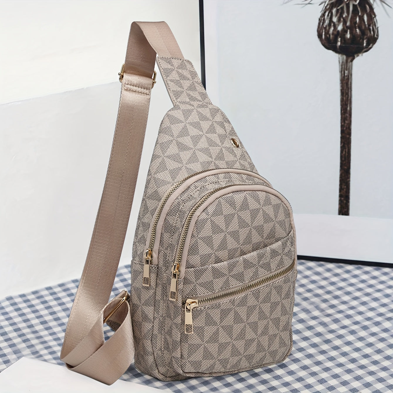 Waist Bag – for Travel, Small Geometric Pattern Waist Chest – detail view 11
