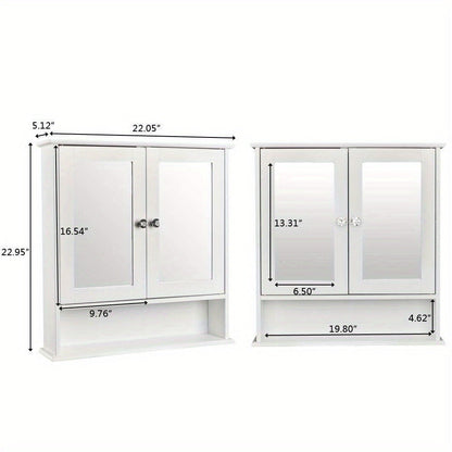 Wall-Mounted Bathroom Wall Cabinet for Organized Everyday Storage, in White detail image - detail view 7