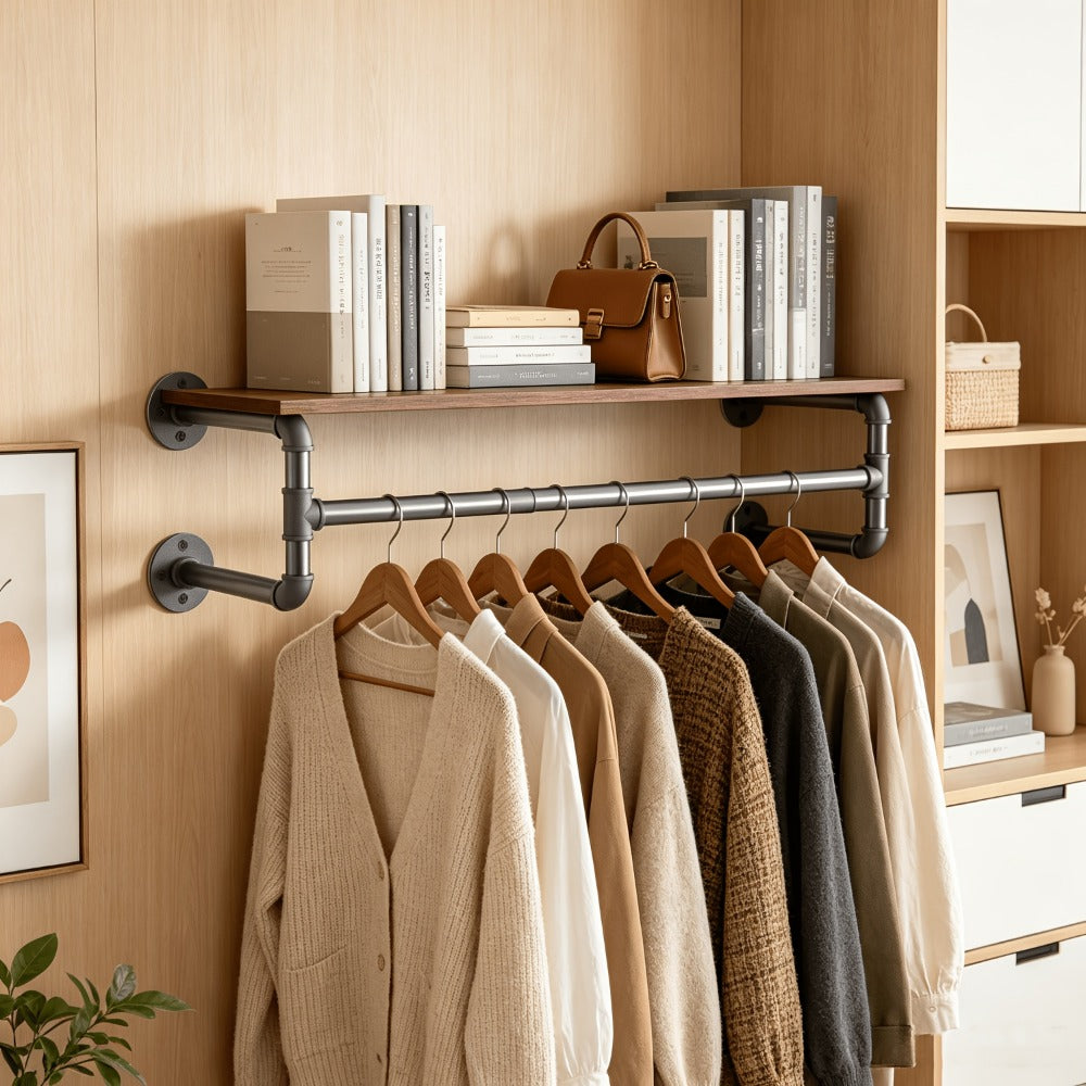 Wall-Mounted Clothes Rack for Organized Everyday Storage in Entryway detail image - detail view 5
