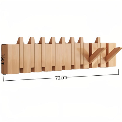 Coat Rack shown in the Beech, 10 Hooks option