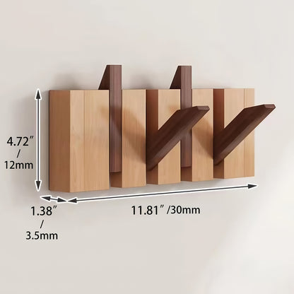 Coat Rack shown in the Beech & Walnut, 4 Hooks option