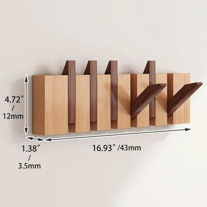 Coat Rack shown in the Beech & Walnut, 6 Hooks option