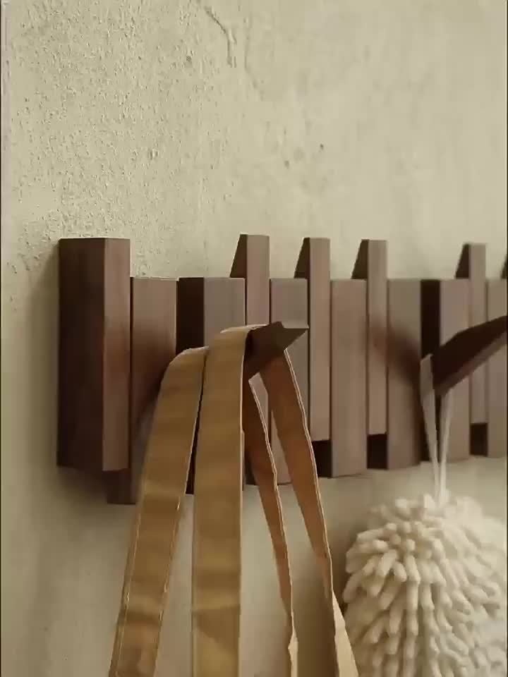 Wall-Mounted Foldable Coat Rack, Entryway Hall Tree for Organized Everyday Storage detail image - detail view 18