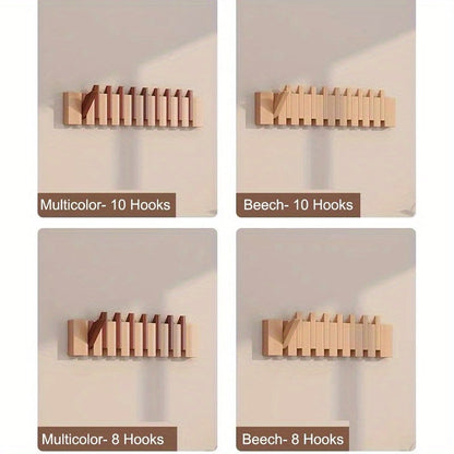 Wall-Mounted Foldable Coat Rack, Entryway Hall Tree for Organized Everyday Storage detail image - detail view 24