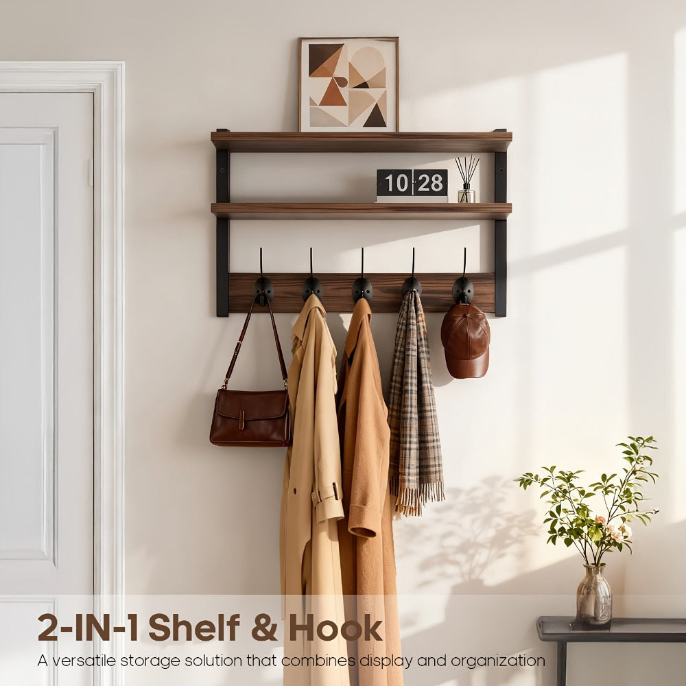 Wall-Mounted Freestanding Clothes Rack for Entryway and Living Room detail image
