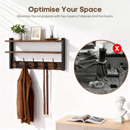 Wall-Mounted Freestanding Clothes Rack for Entryway and Living Room detail image - detail view 4