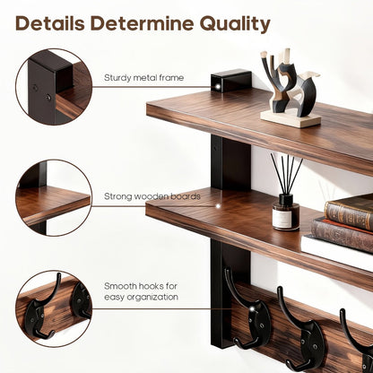 Wall-Mounted Freestanding Clothes Rack for Entryway and Living Room detail image - detail view 7