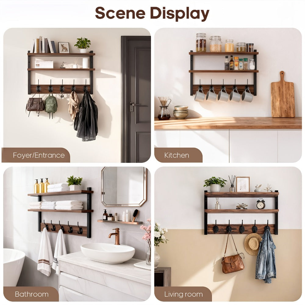 Wall-Mounted Freestanding Clothes Rack for Entryway and Living Room detail image - detail view 9