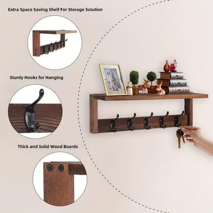 Wall-Mounted Heavy-Duty Coat Rack, Coat and Hat Organizer for Entryway detail image - detail view 12