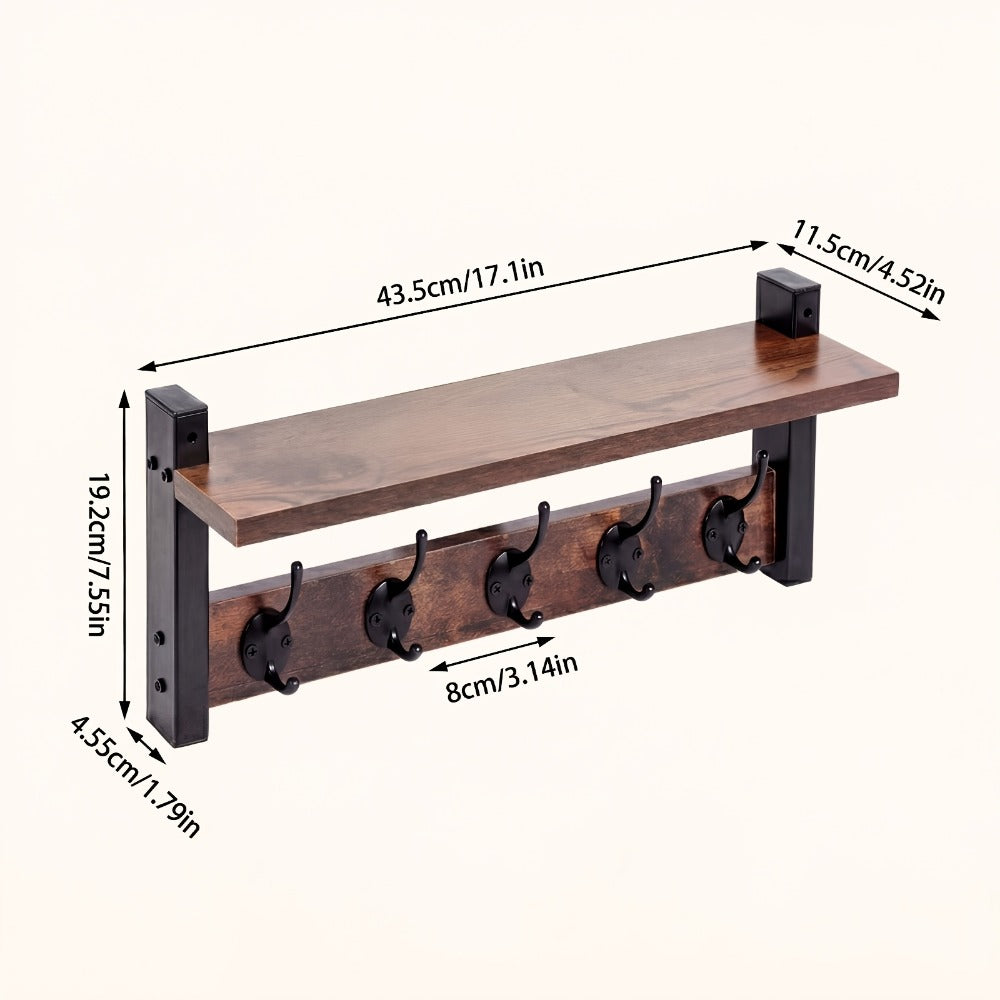 Wall-Mounted Heavy-Duty Coat Rack, Coat and Hat Organizer for Entryway detail image - detail view 4