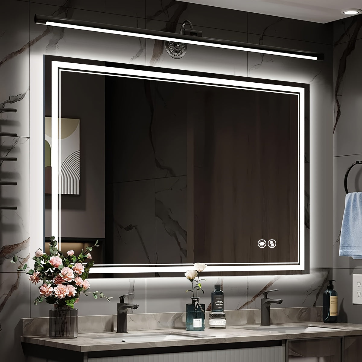 Bathroom Mirror shown in the 32 x 40 Front&Backlit option