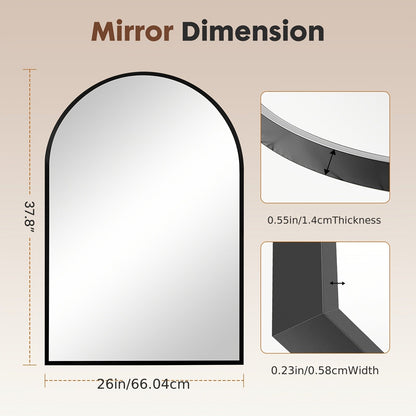 Wall Mirror shown in the Black, 38"L x 26"W option