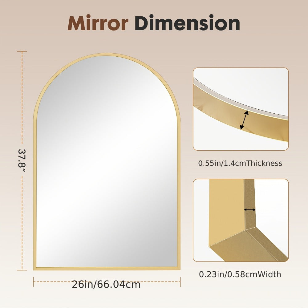 Wall-Mounted Metal Wall Mirror, Bathroom Vanity Mirror for Dressing and Daily Routines detail image - detail view 12