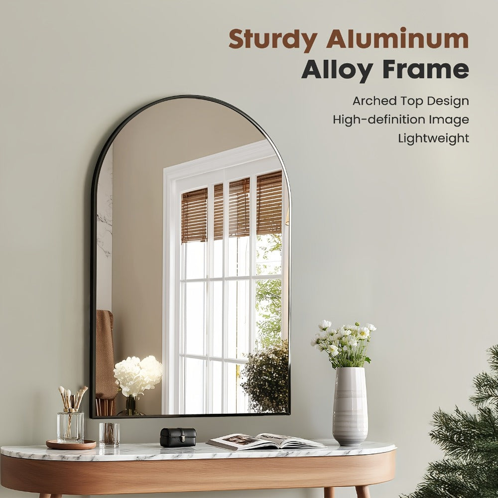 Wall-Mounted Metal Wall Mirror, Bathroom Vanity Mirror for Dressing and Daily Routines detail image - detail view 4