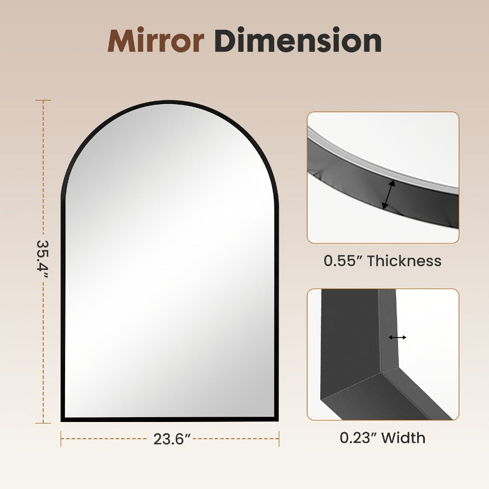 Wall-Mounted Metal Wall Mirror, Bathroom Vanity Mirror for Dressing and Daily Routines detail image - detail view 5