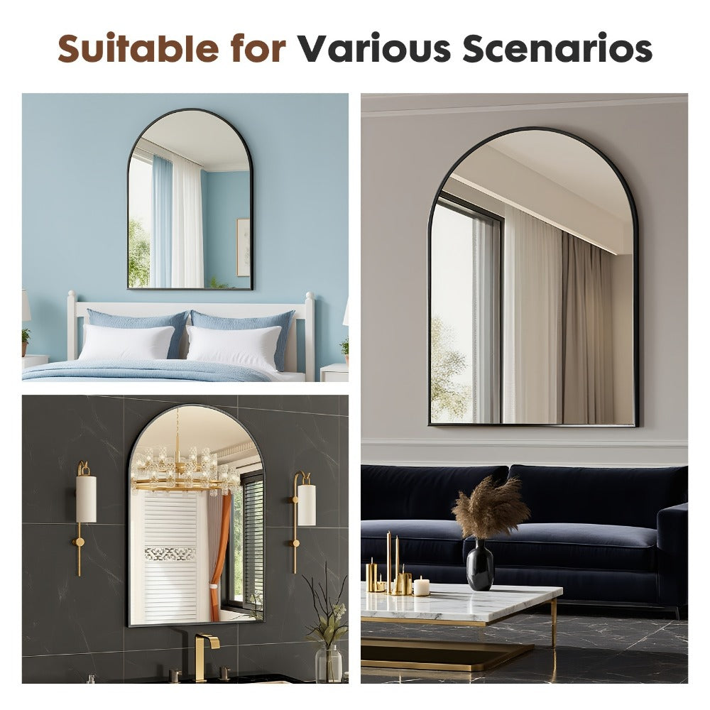 Wall-Mounted Metal Wall Mirror, Bathroom Vanity Mirror for Dressing and Daily Routines detail image - detail view 8