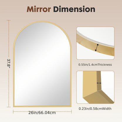 Wall Mirror shown in the 【Golden color】, 38"L x 26"W option