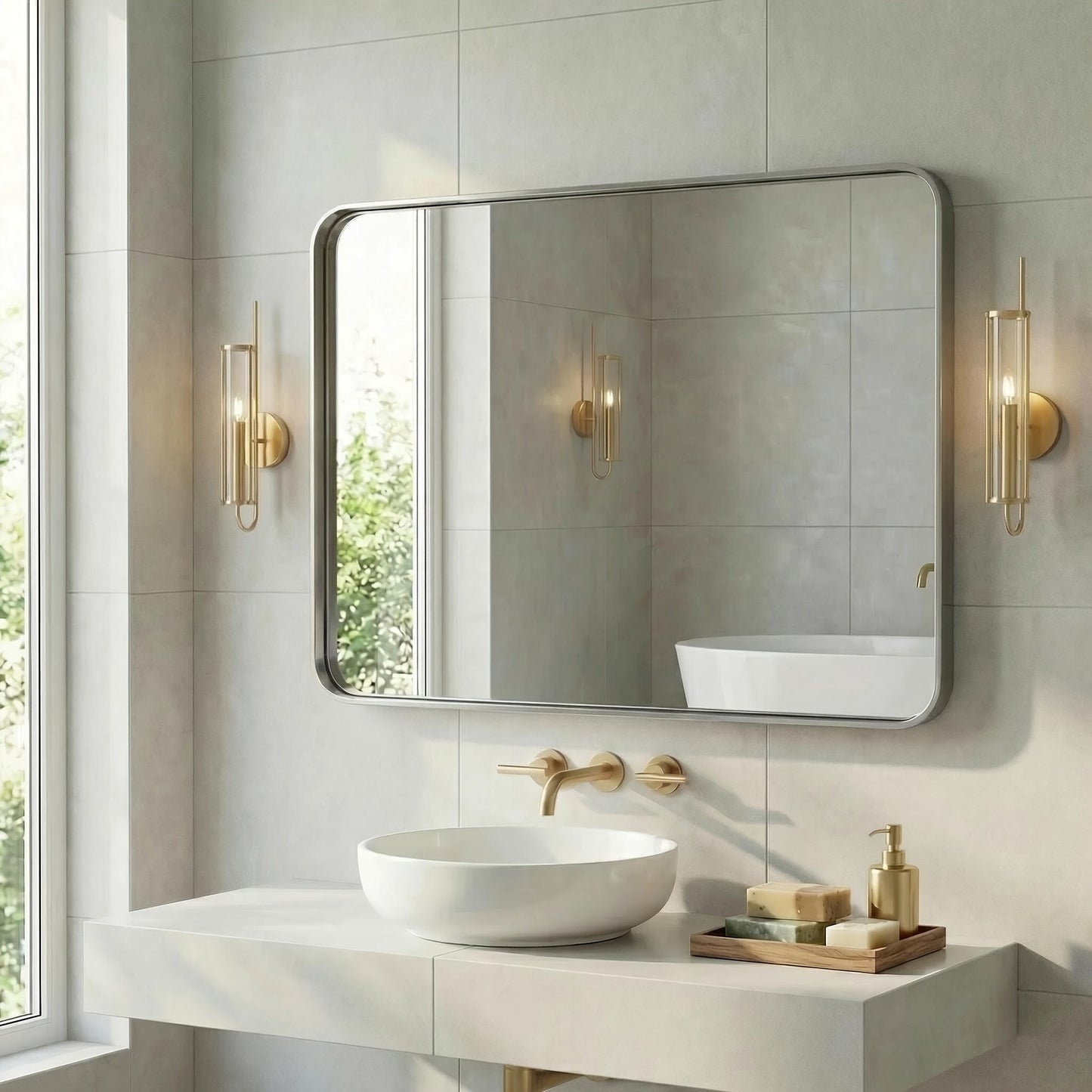 Wall Mirror shown in the Silvery, 16*20 option