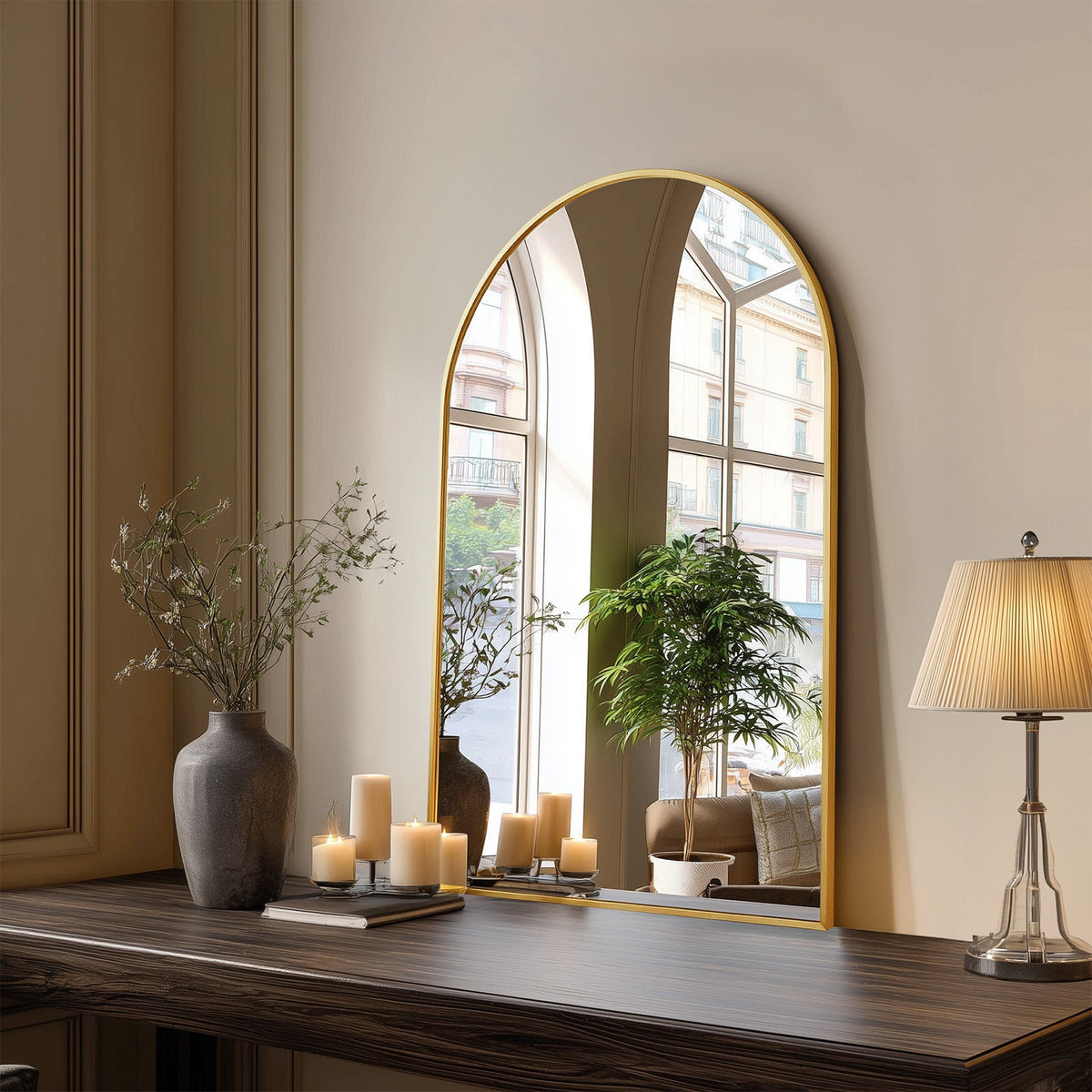 Wall Mirror shown in the Gold, 22 x 30 In option