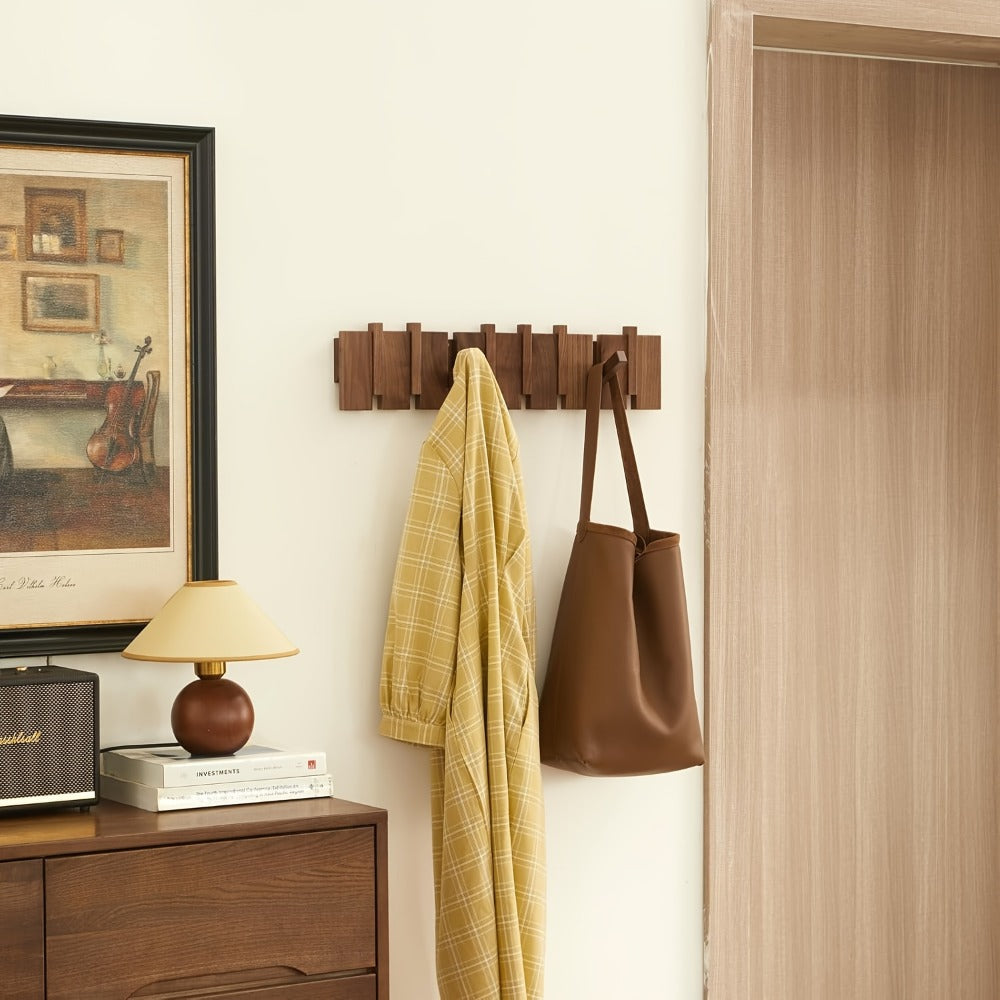 Wall-Mounted Solid Wood Coat Rack, Coat and Hat Organizer for Entryway detail image - detail view 10