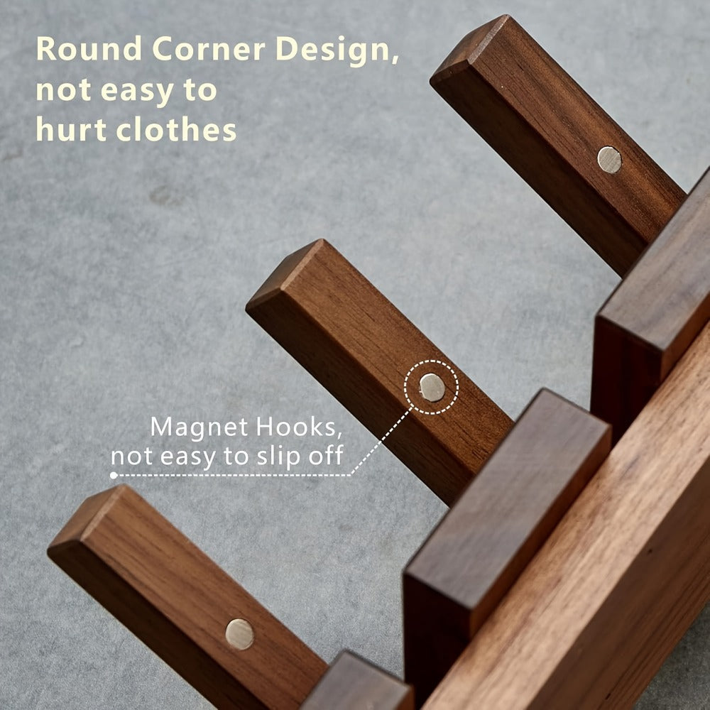 Wall-Mounted Solid Wood Coat Rack, Coat and Hat Organizer for Entryway detail image - detail view 15