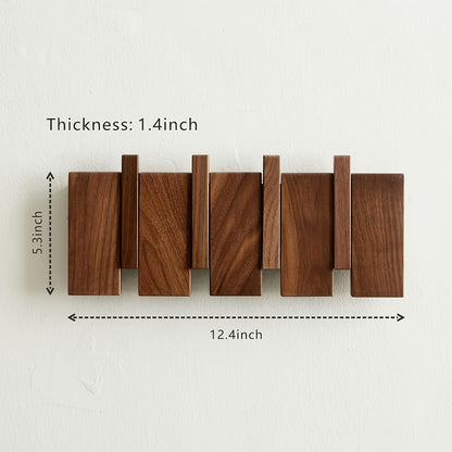 Wall-Mounted Solid Wood Coat Rack, Coat and Hat Organizer for Entryway detail image - detail view 4
