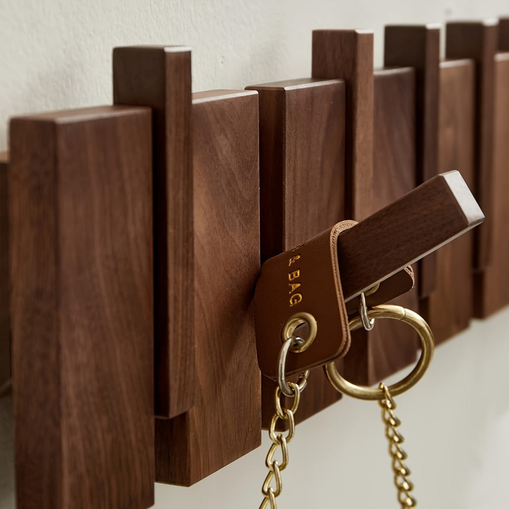 Wall-Mounted Solid Wood Coat Rack, Coat and Hat Organizer for Entryway detail image - detail view 6