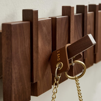Wall-Mounted Solid Wood Coat Rack, Coat and Hat Organizer for Entryway detail image - detail view 6