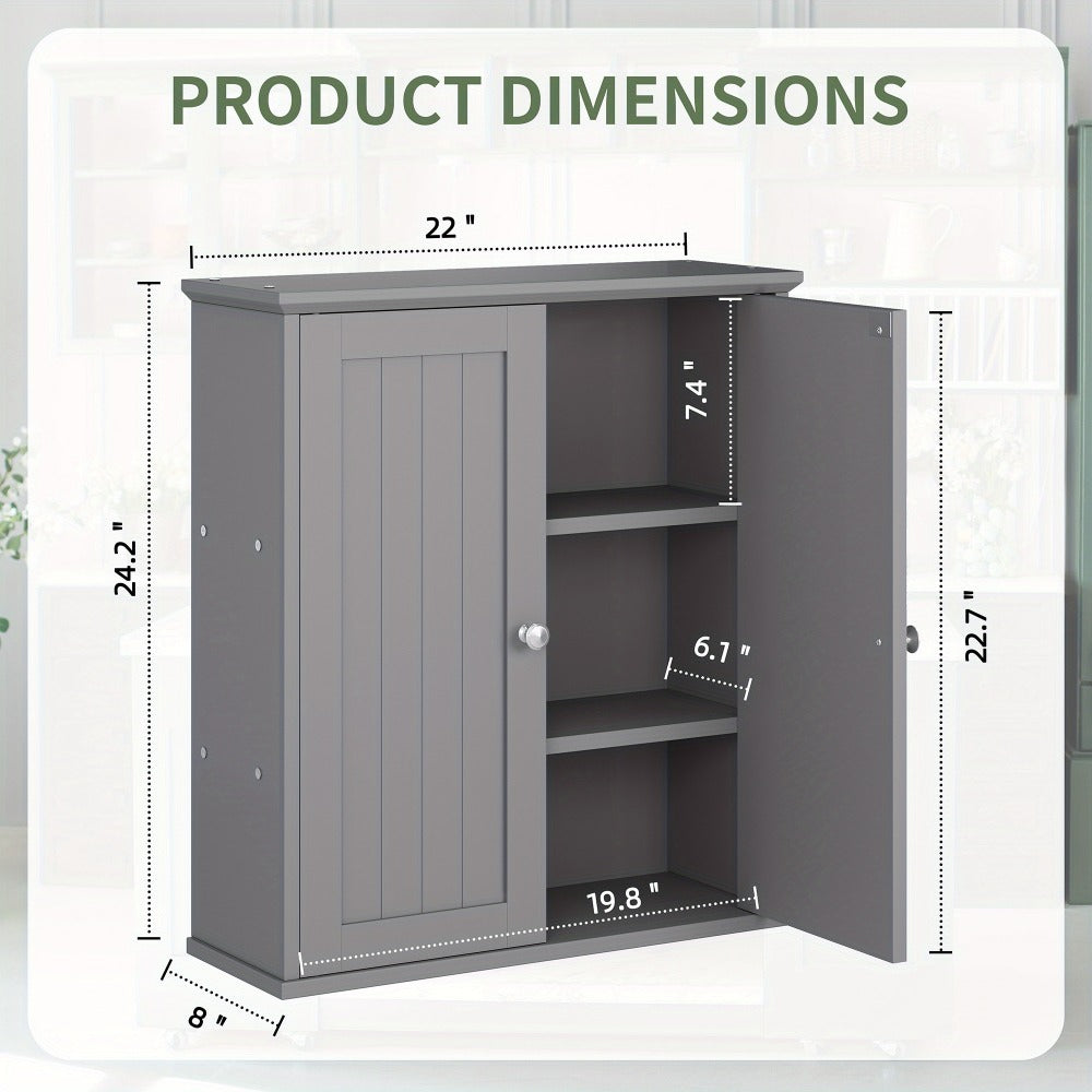 Wall-Mounted Wall Cabinet with Adjustable Shelves for Bathroom detail image - detail view 7