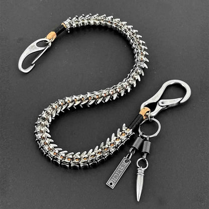 Wallet Chain - Men Punk Biker Heavy Duty Keel 26 Inch High-Grade Alloy, Ancient Silver - main product view
