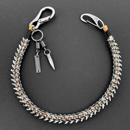 Wallet Chain - Men Punk Biker Heavy Duty Keel 26 Inch High-Grade Alloy, Ancient Silver - product detail view 4