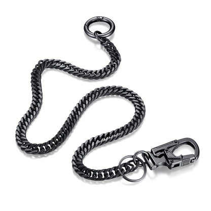 Wallet Chains & Pocket Chains - Chain Men Hip Hop Chain 25'' Dual-Button Lock Security Stainless Steel & - product detail