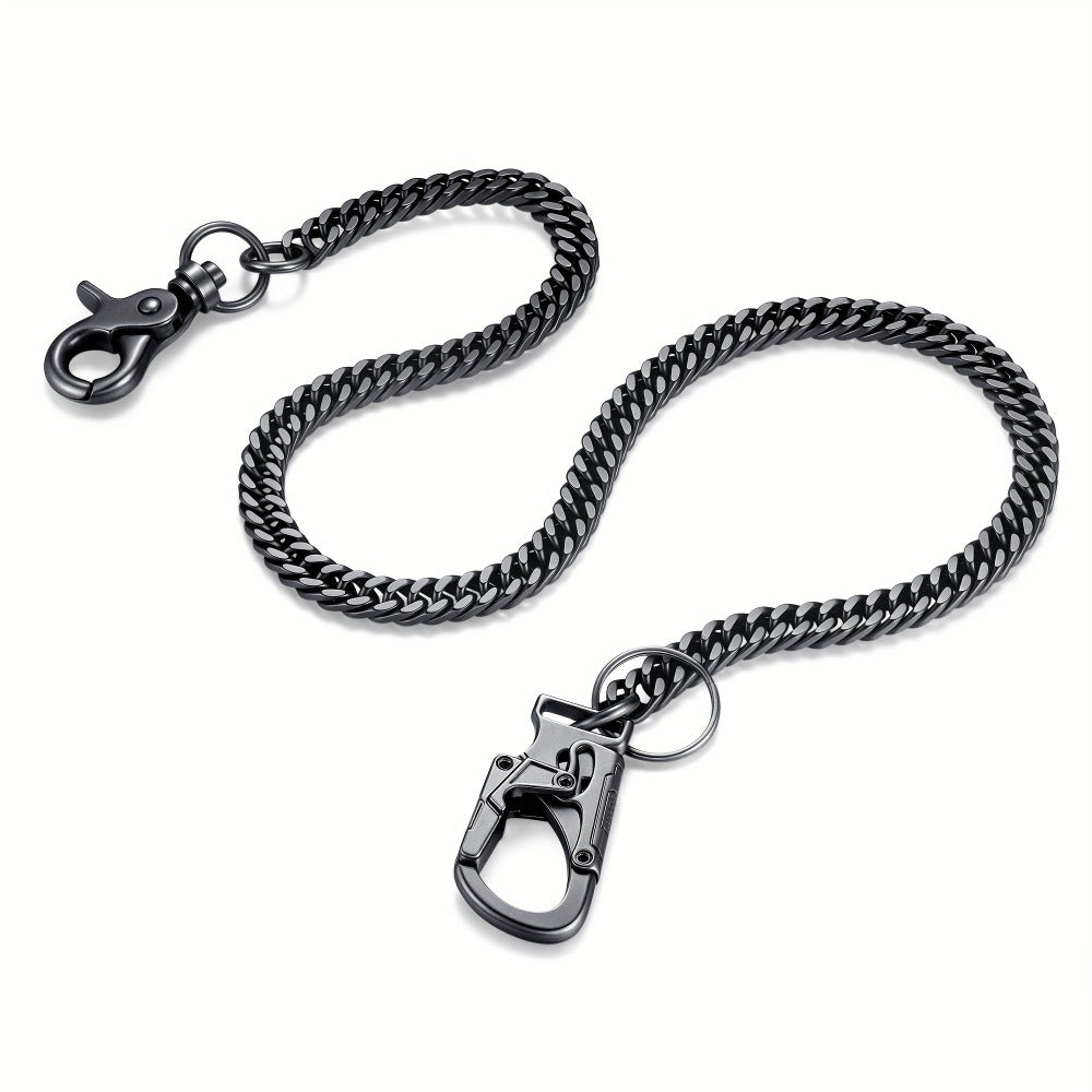 Wallet Chains & Pocket Chains - Chain Men Hip Hop Chain 25'' Dual-Button Lock Security Stainless Steel & - product detail