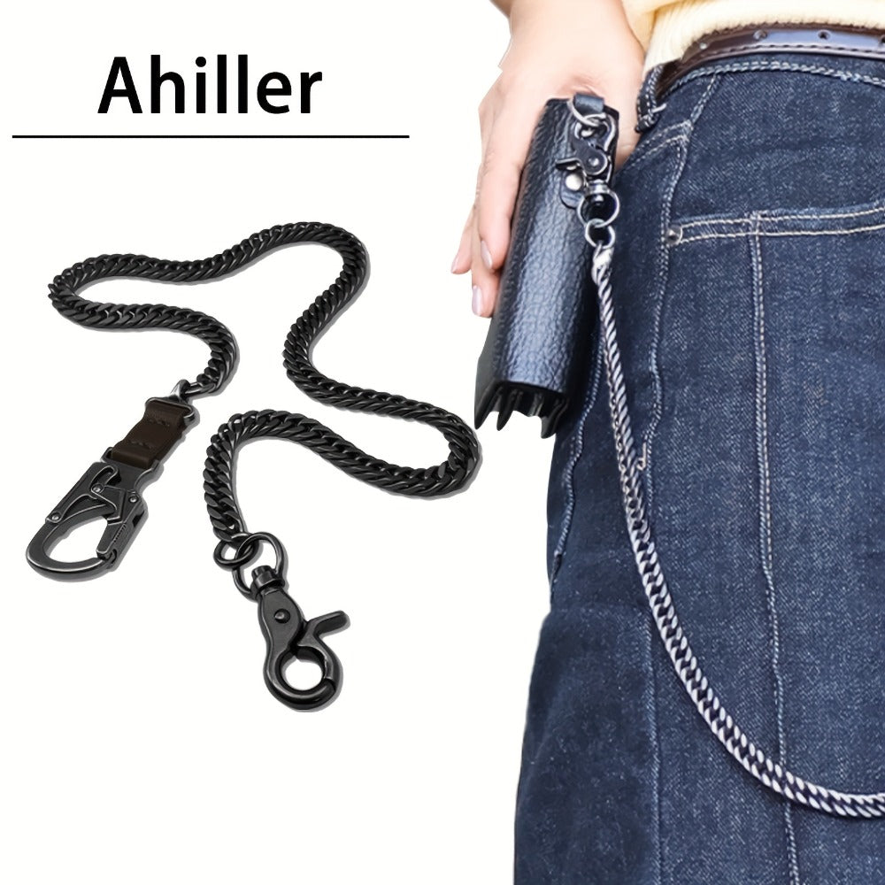 Wallet Chains & Pocket Chains - Chain Men Hip Hop Chain 25'' Dual-Button Lock Security Stainless Steel & - product detail